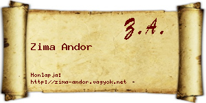Zima Andor névjegykártya